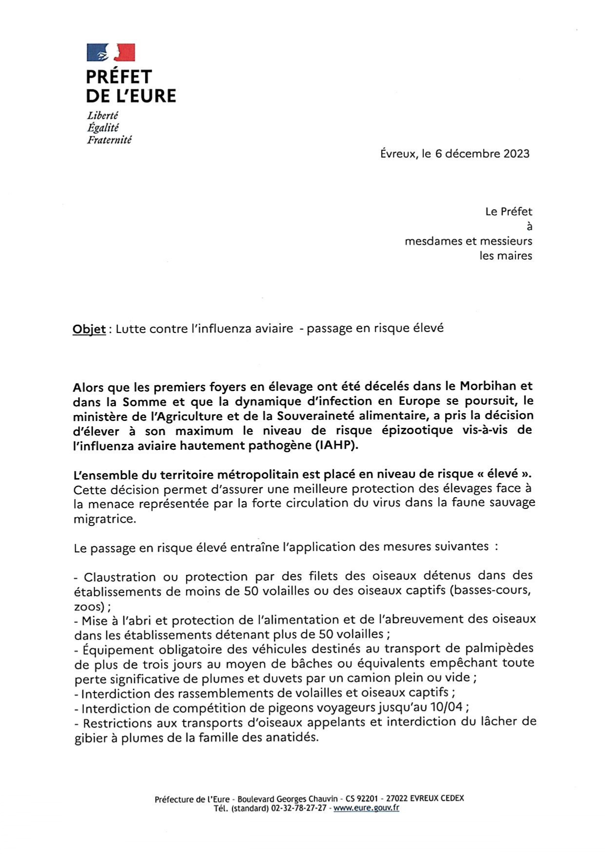 Courrier aux Maires IAHP page 0001